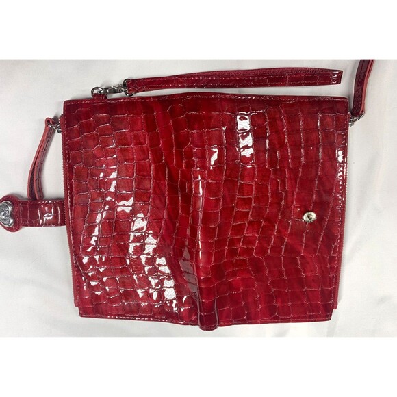 Brighton BELLISSIMO HEART Lipstick Croco Leather Wristlet Double Zip Wallet EUC - Picture 12 of 15
